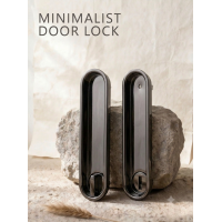Nickel Black Sliding Door Handle Set – Telescopic Lock for Wooden & Aluminium Doors